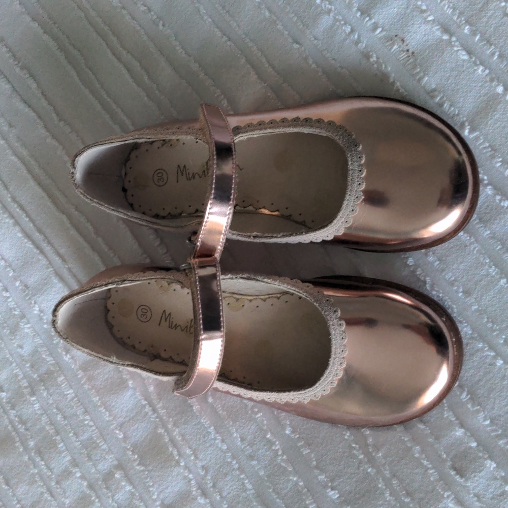 Mini Boden Girls Mary Jane Metallic Shoes